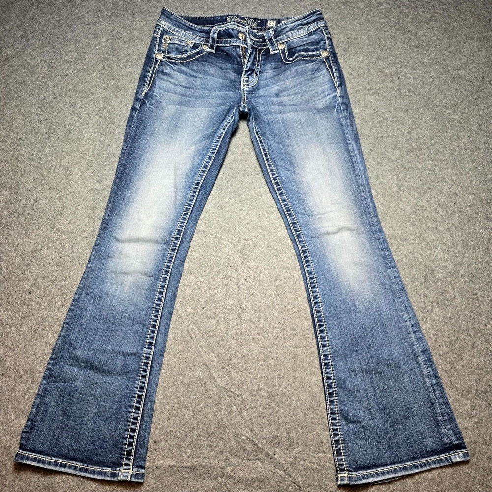 Miss Me Signature Bootcut Jeans Womens 27 Blue Medium Wash Denim Cotton Stretch
